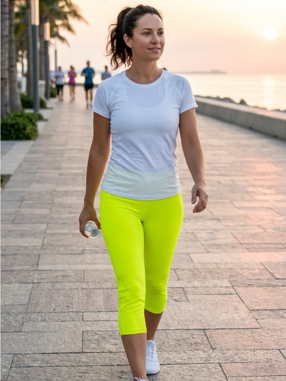Neon Yellow Capri Leggings Size L
